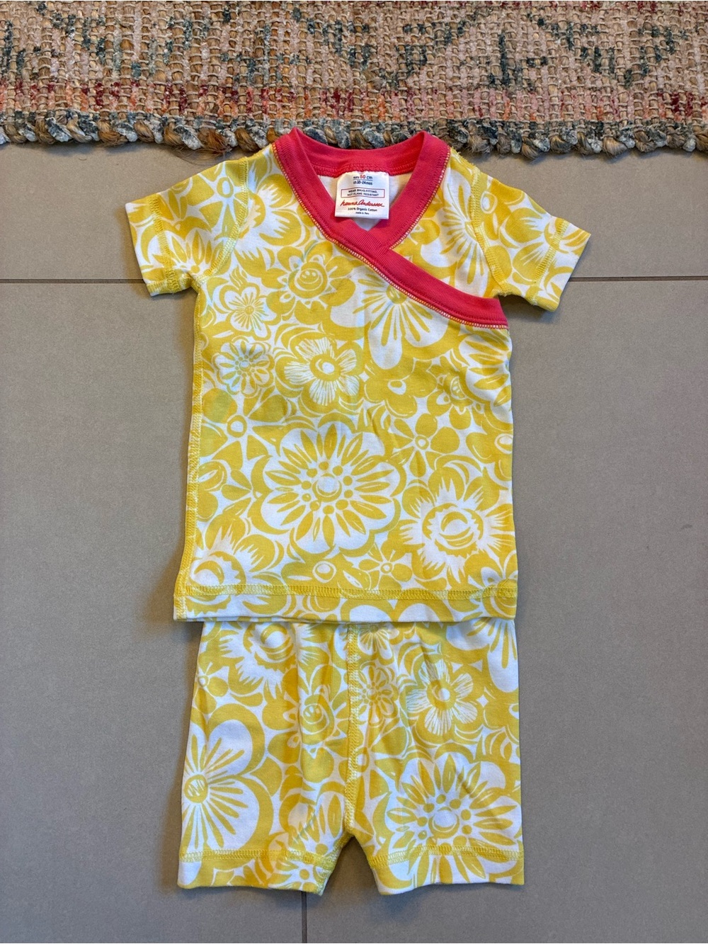 Hanna Andersson Yellow Floral Short Pajamas